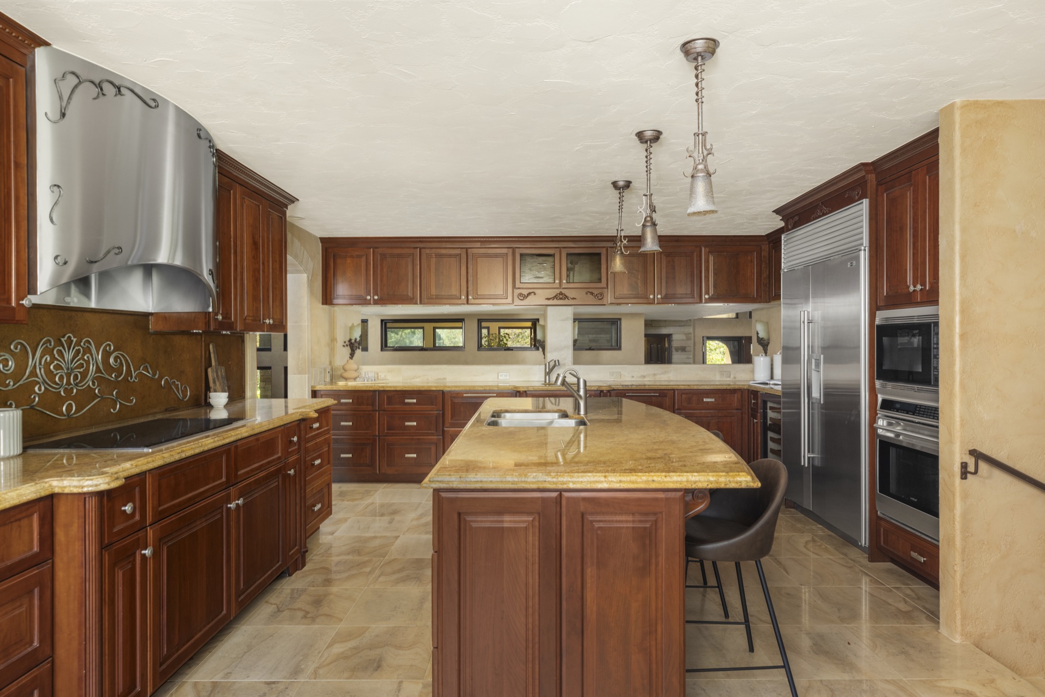 Chef's kitchen with island